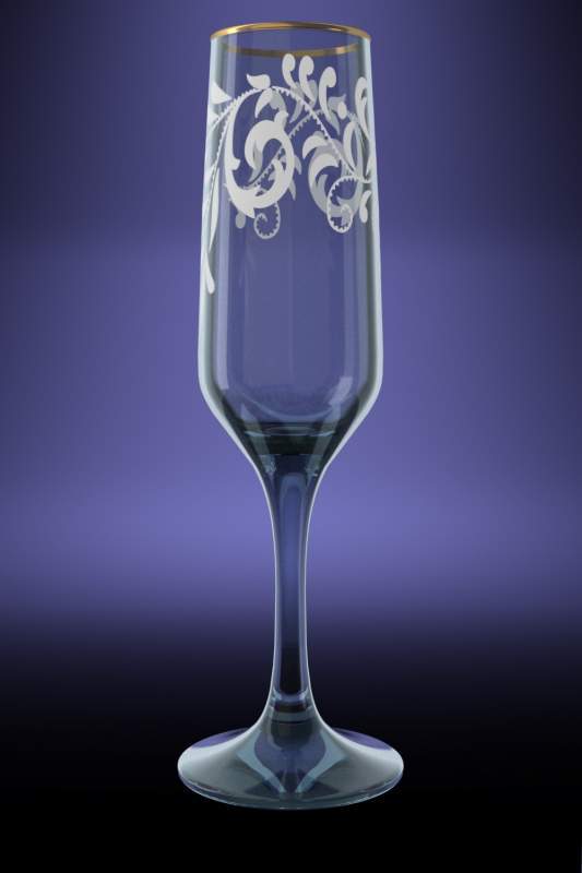 Бокалы для шампанского Изабелла рисунок Веточка EL10-4170