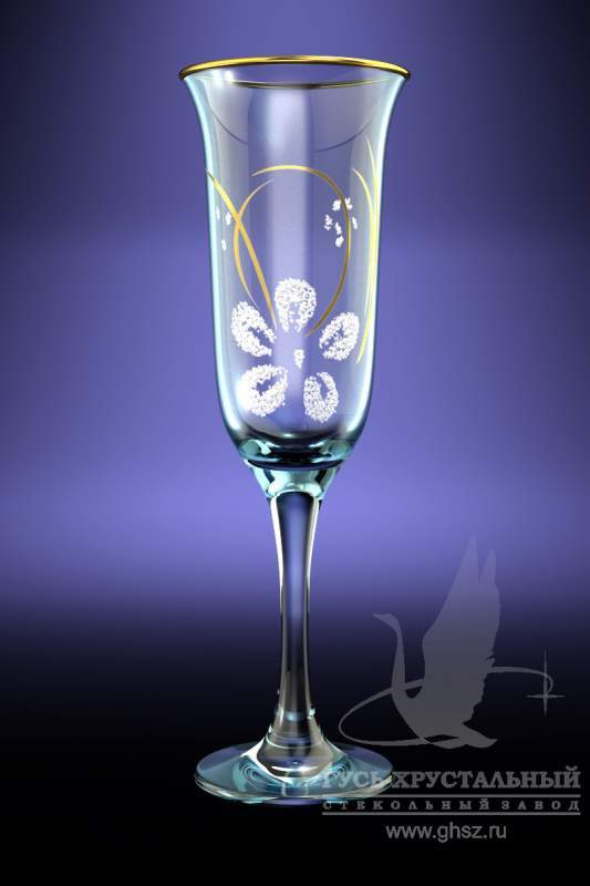 Бокалы для шампанского Юнона рисунок Клематис K26-883