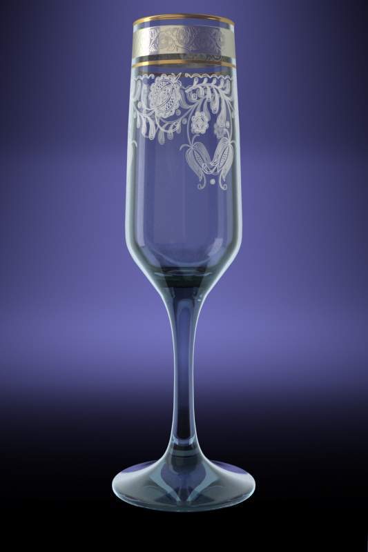 Бокалы для шампанского Изабелла рисунок Нежность TL34-4170