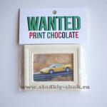Шоколадная открытка "Автомобиль" 80мм х 100мм, арт. Отк-071Б