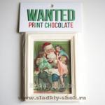 Шоколадная открытка "Дед Мороз и дети" 140мм х 100мм, арт. Отк-082Б