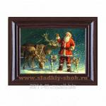 Шоколадная открытка "Дед Мороз готовит подарки!" 80мм х 100мм, арт. Отк-173Г