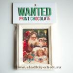 Шоколадная открытка "Дед Мороз приносит подарки" 140мм х 100мм, арт. Отк-081Б