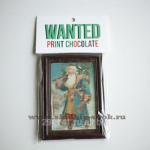 Шоколадная открытка "Дед Мороз с елкой" 140мм х 100мм, арт. Отк-055Г