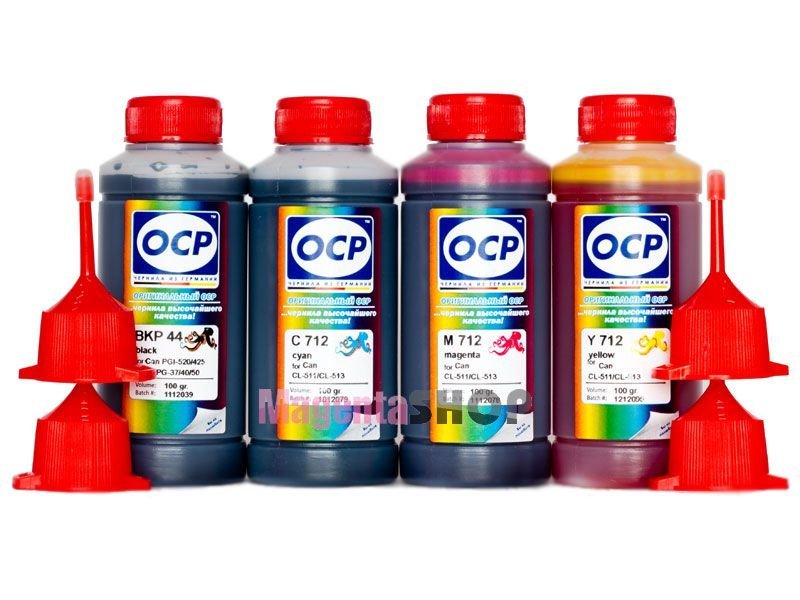 Чернила OCP для Canon PG-510, PG-512, CL-511, CL-513 (для PIXMA MP230, MP250, MP280, iP2700, iP2702, MP495, MP240, MP252, MP260, MP270, MP272, MP282, MP490, MP492, MP499, MX320, MX330, MX340, MX350, MX360, MX410, MX420) 100x4