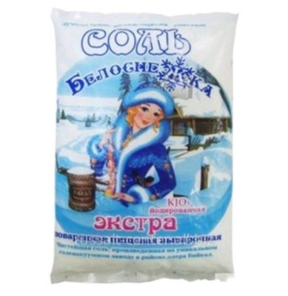 Соль поваренная пищевая выварочная йодированная Белоснежка, с противослеживающей добавкой, NaCl - 99,77%