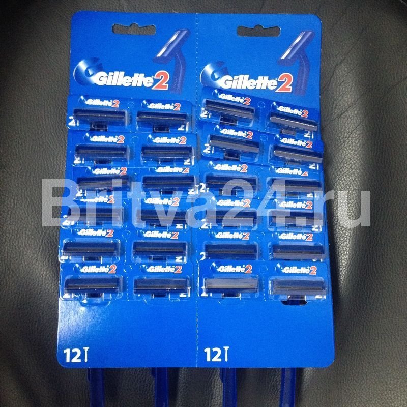Одноразовые станки Gillette2 3 шт, 5 шт, 24 станка на листе