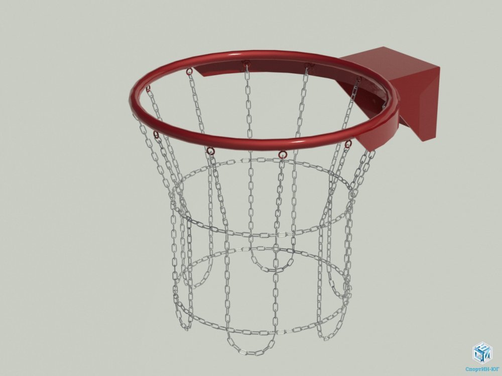 Кольцо баскетбольное антивандальное с цепью, порошковое окрашивание БКАн-45016