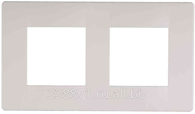 Панель Светозар Гамма накладная, горизонтальная, цвет светло-серый металлик, 2 гнезда