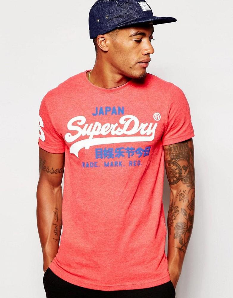 Футболка SuperDry с винтажным логотипом, цвет красный