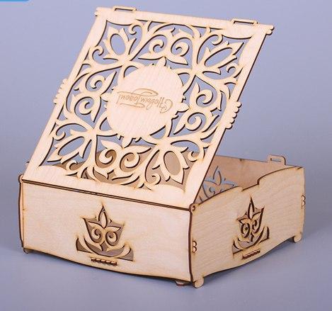 Квадратная подарочная коробка из фанеры