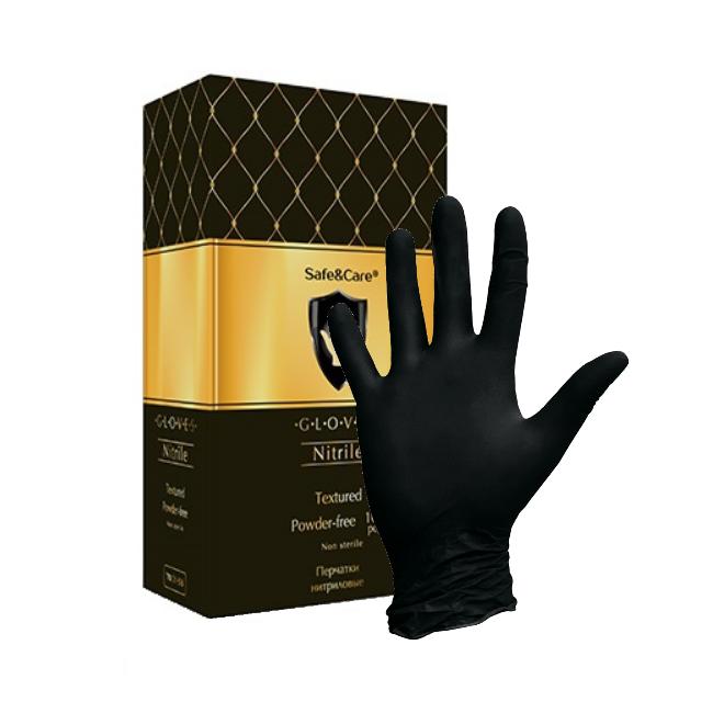 Перчатки нитриловые Safe&Care TN 31-58 черные (50 пар/уп)