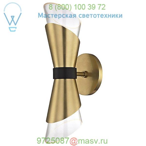 OB-H130102-AGB/BK Mitzi - Hudson Valley Lighting Angie Double Wall Sconce (Aged Brass) - OPEN BOX RETURN, опенбокс