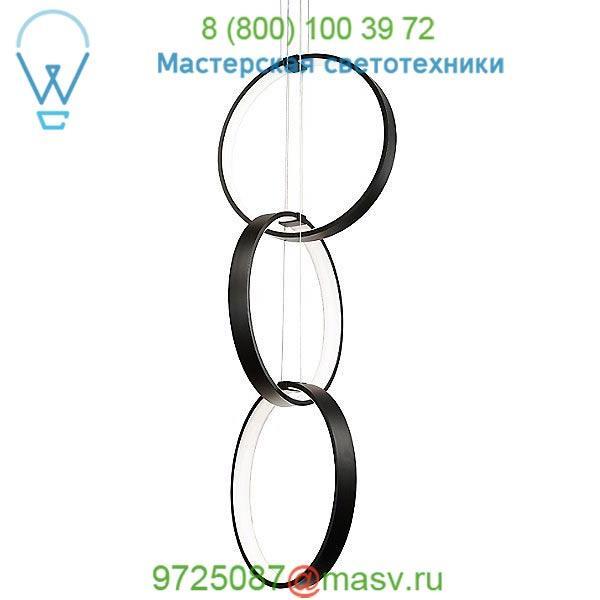 Modern Forms PD-26803-BK Rings Three-Ring LED Pendant, светильник
