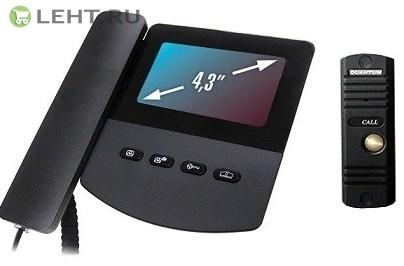 QM-433C_SET2 (черный)+Выз. панель (черный): Монитор видеодомофона цветной