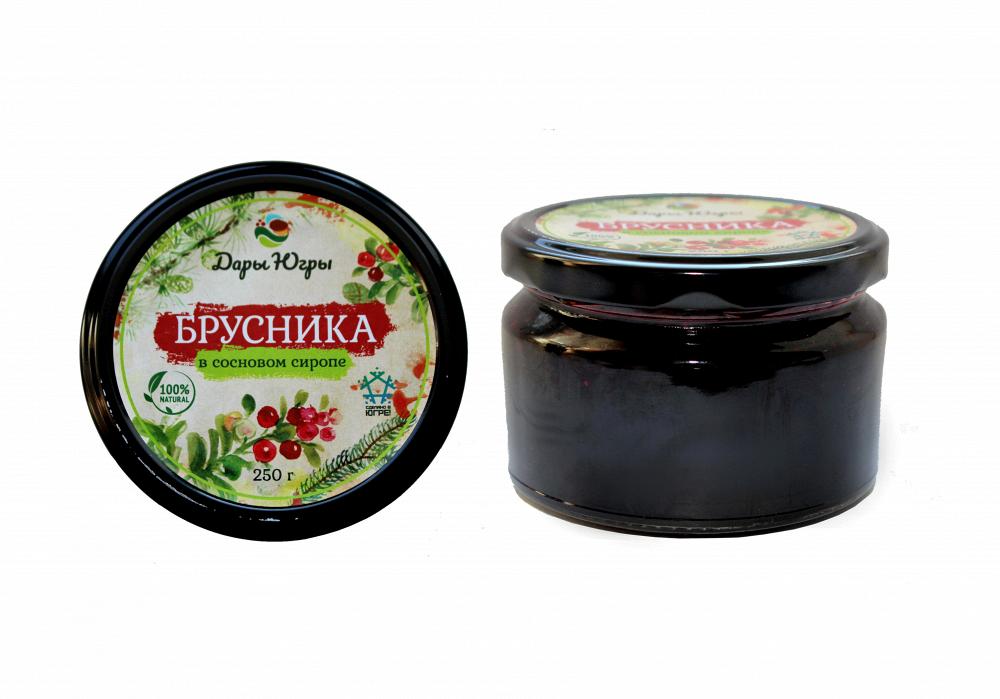 Брусника в сосновом сиропе из Сибири ХМАО-ЮГРА 250 гр