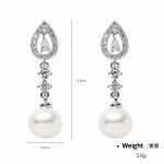 Fashion and Simple Sterling Silver Earrings with Zirconium for Women