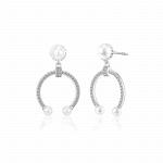 S925 Sterling Silver Zircon Pearl Earrings for Female - Раздел: Галантерея, бижутерия, ювелирные изделия