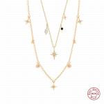 S925 sterling silver octagonal star shaped pearl collarbone necklace - Раздел: Галантерея, бижутерия, ювелирные изделия