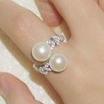 S925 Sterling Silver Ring Diamond Pearl Wheat Ring - Раздел: Галантерея, бижутерия, ювелирные изделия