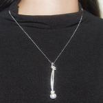 S925 sterling silver diamond pearl knot sweater chain - Раздел: Галантерея, бижутерия, ювелирные изделия