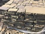 Брусчатка рубленная серо-зеленая песчаник натуральный