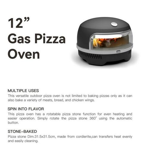 Gas Auto Rotating Foldable Legs Pizza Oven