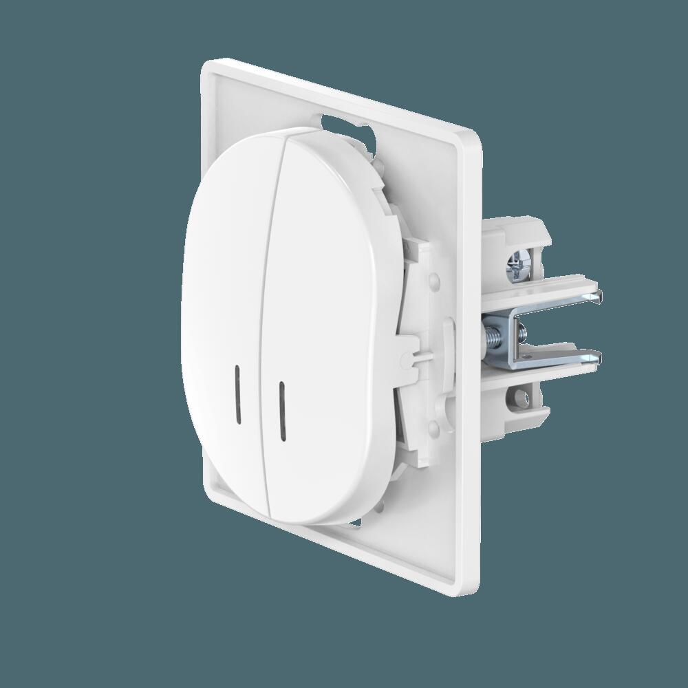 Выключатель скрытой установки CADUCEUS ALING EON, двухклавишный, с индикацией, 10АХ, 250В~, механизм