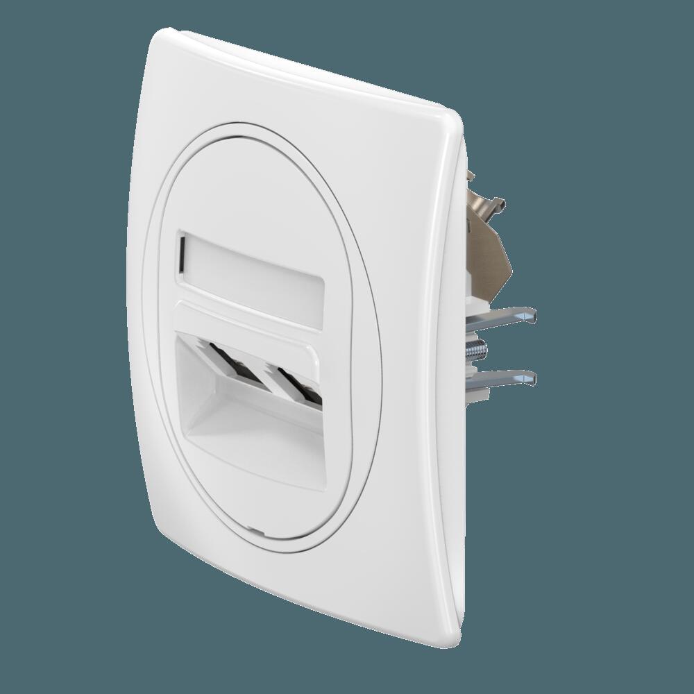 Розетка скрытой установки двойная компьютерная CADUCEUS ALING EON с модулями Keystone RJ45 8P8C, cat Розетка скрытой установки двойная компьютерная CADUCEUS ALING EON с модулями Keystone RJ45 8P8C, cat