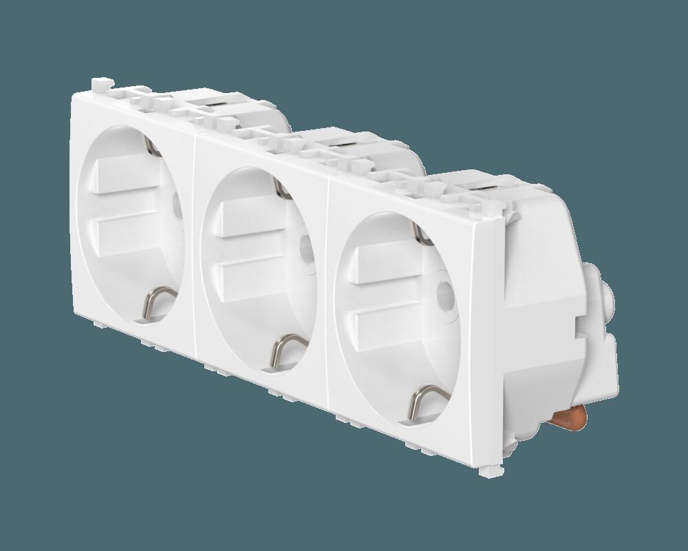 Розетка CADUCEUS ALING EXPERIENCE электрическая, трехместная, модульная, для скрытой проводки, механ Розетка CADUCEUS ALING EXPERIENCE электрическая, трехместная, модульная, для скрытой проводки, механ