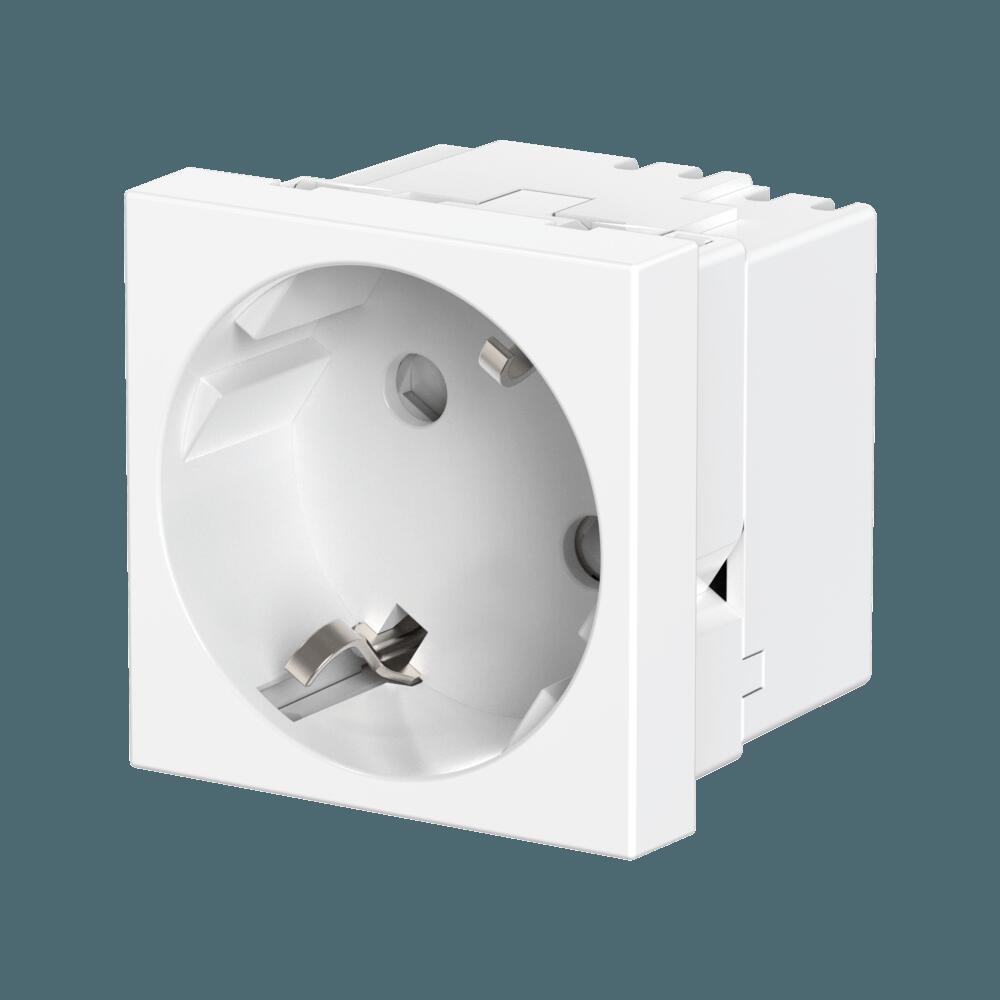 Розетка CADUCEUS ALING HIDE, встраиваемая, с заземлением, со шторками, 16А, 250В~, с расположением р