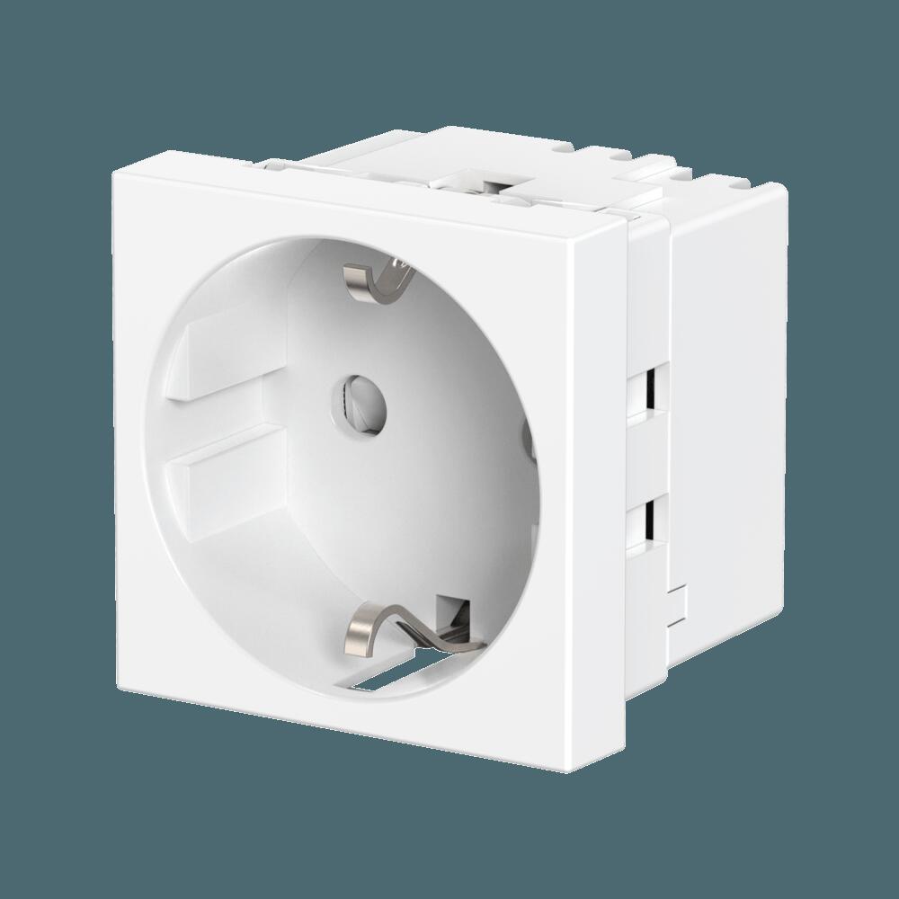 Розетка CADUCEUS ALING HIDE для скрытой проводки, с заземлением, со шторками, 16А, 250В~, с горизонт