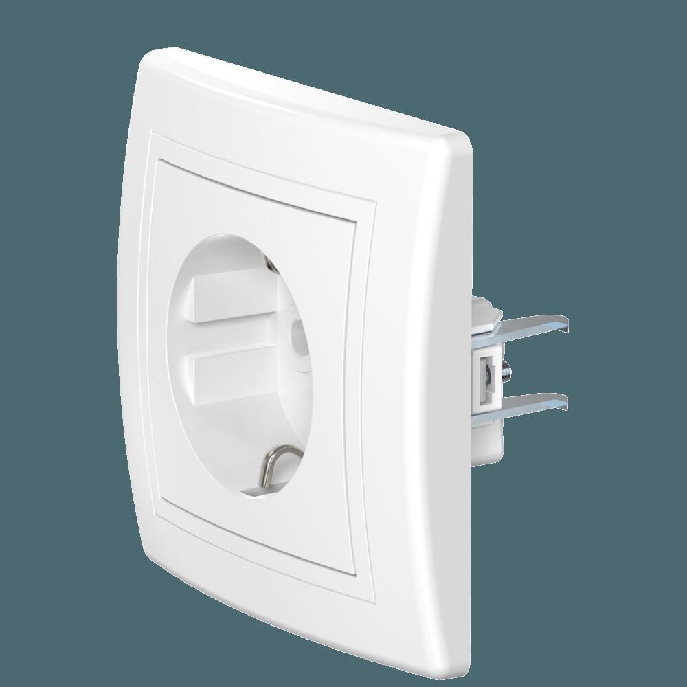 Розетка CADUCEUS ALING PRESTIGE скрытой установки с пластиковым основанием, с заземлением без шторок