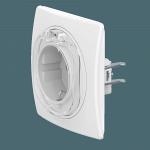 Встраиваемая розетка CADUCEUS ALING EON с заземлением, без шторок, с крышкой, с пластиковым основани
