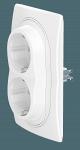 Розетка скрытой установки двойная CADUCEUS ALING EON с заземлением, без шторок, с пластиковым основа