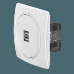 Розетка скрытой установки CADUCEUS ALING EON USB тип A для зарядки устройств, двойная, 2,1А, 5В=, 25