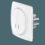 Двухклавишный встраиваемый выключатель CADUCEUS ALING EON с индикацией, 10АХ, 250В~