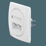 Розетка скрытой установки двойная телефонная CADUCEUS ALING EON с модулями Keystone 2хRJ12 6P4C