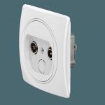 Механизм встраиваемой проходной антенной розетки TV/FM CADUCEUS ALING EON