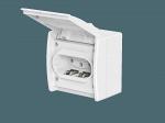 Розетка электрическая CADUCEUS ALING POWER для открытой проводки, без шторок, с крышкой, 16А, 440В~