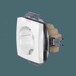 Розетка скрытой установки CADUCEUS ALING PRESTIGE, с заземлением, со шторками, с керамическим основа