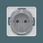 Механизм розетки скрытой установки CADUCEUS ALING EON с заземлением, без шторок, с крышкой, с пласти