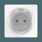 Розетка встраиваемая CADUCEUS ALING EON с заземлением, без шторок, с крышкой, с керамическим основан
