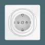 Розетка встраиваемая CADUCEUS ALING EON с заземлением, со шторками, с керамическим основанием, 16А,