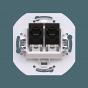Розетка скрытой установки двойная компьютерная CADUCEUS ALING EON с модулями Keystone RJ45 8P8C, cat