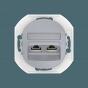 Розетка скрытой установки двойная компьютерная CADUCEUS ALING EON с модулями Keystone RJ45 8P8C, cat