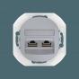 Встраиваемая двойная компьютерная розетка CADUCEUS ALING EON с модулями Keystone RJ45 8P8C cat.5e FT