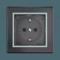 Встраиваемая розетка CADUCEUS ALING PRESTIGE с заземлением, без шторок, с крышкой, с пластиковым осн