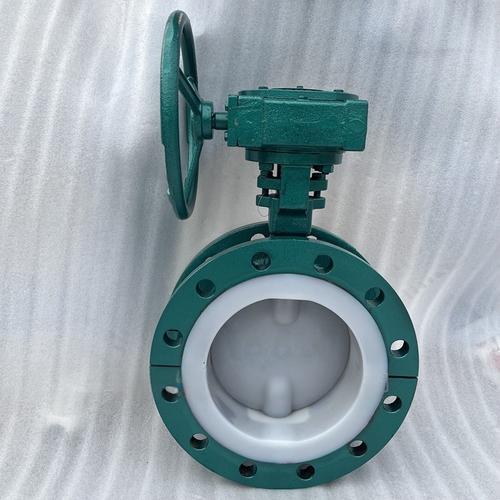 Затвор дисковый поворотный химический футерованный фторопластом Ру16 Ду200 Затвор дисковый поворотный химический футерованный фторопластом Ру16 Ду200