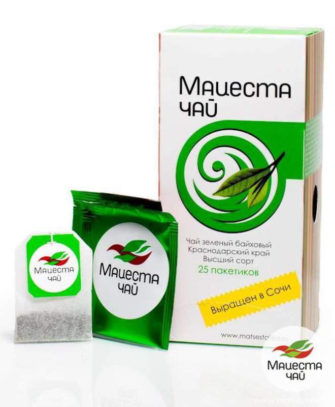 Чай зеленый сорт высший 25 пакетиков по 1,5 г в индивидуальных конвертах (37,5 г) 'Мацеста'